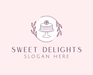 Flower Cake Dessert logo design