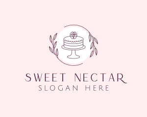 Flower Cake Dessert logo design