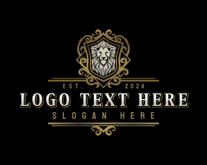 Lion Ornamental Shield logo design