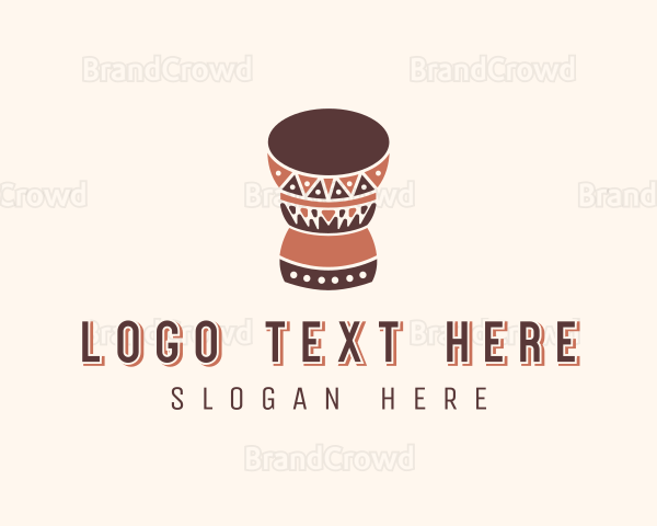 Musical Djembe Drum Logo