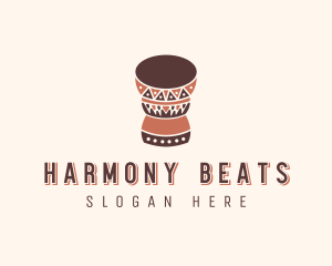 Drummer - Musical Djembe Drum logo design