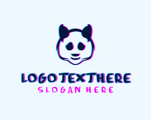 Glitch Panda Gamer logo design