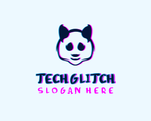 Glitch Panda Gamer logo design