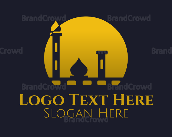 Yellow Mosque Sunset Logo