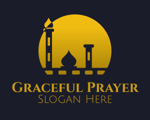 Yellow Mosque Sunset logo design