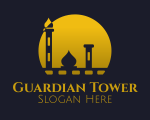 Yellow Mosque Sunset logo design