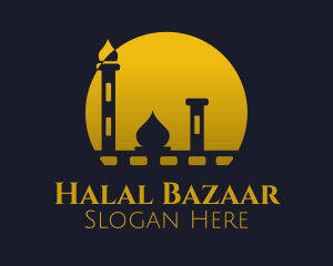 Yellow Mosque Sunset logo design