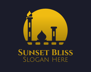 Sunset - Yellow Mosque Sunset logo design