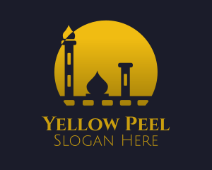 Yellow Mosque Sunset logo design