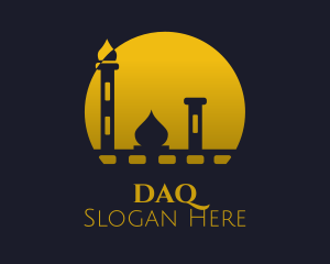 Islamic - Yellow Mosque Sunset logo design
