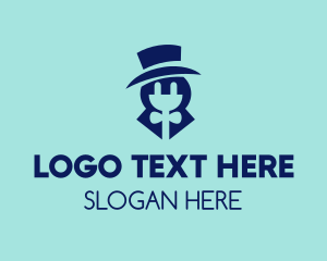 Top Hat - Electrical Plug Hat logo design