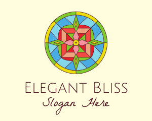 Bloom - Botanical Flower Stained Glass logo design