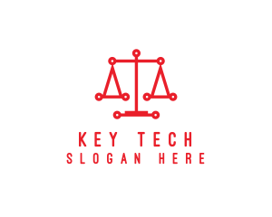 Tech Scales of Justice logo design