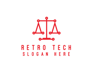 Tech Scales of Justice logo design