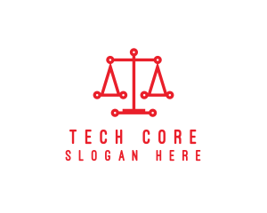 Tech Scales of Justice logo design