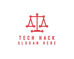 Tech Scales of Justice logo design