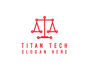 Tech Scales of Justice logo design