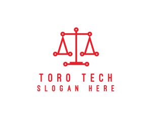 Tech Scales of Justice logo design