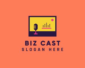 Minimalist Podcast Microphone logo design