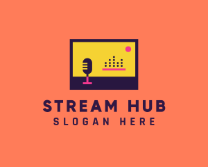 Livestream - Minimalist Podcast Microphone logo design