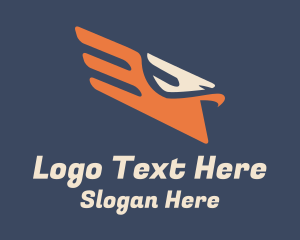 Flight - Orange Winged Eagle logo design