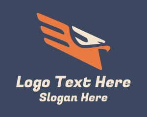 Flying - Orange Winged Eagle logo design