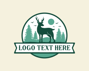 Hiking - Wild Forest Reindeer logo design
