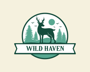 Wild Forest Reindeer logo design