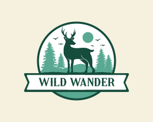 Wild Forest Reindeer logo design