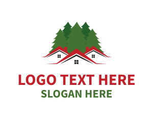 Home Improvement - House Roof Forest logo design