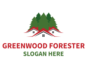 House Roof Forest logo design