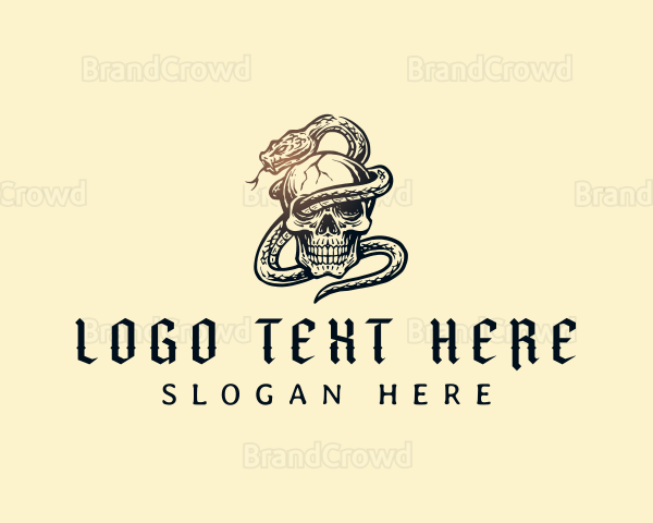 Serpent Snake Skull Logo