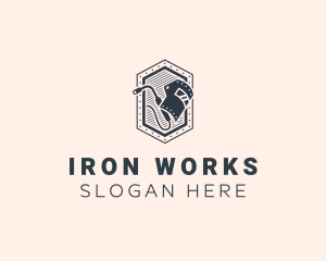 Iron - Welding Mask Shield Steelwork logo design