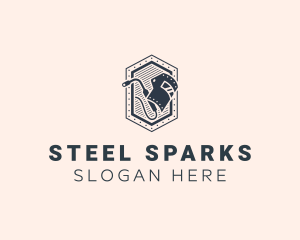 Welding Mask Shield Steelwork logo design