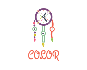 Colorful Time Dreamcatcher logo design