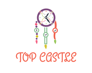 Clock - Colorful Time Dreamcatcher logo design