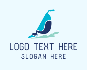 Cleaning Equipment - Blue Cleaning Vacuum logo design