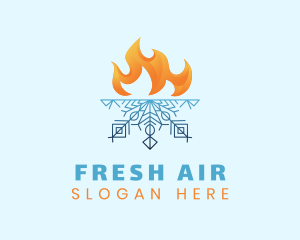 Flame Snow Ventilation logo design