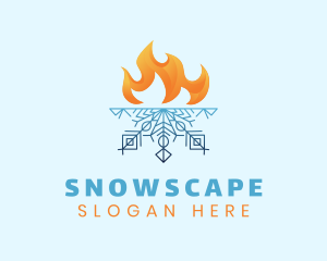 Snow - Flame Snow Ventilation logo design