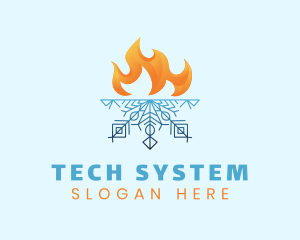 Fire - Flame Snow Ventilation logo design