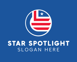 Star Stripes Patriotic Flag logo design