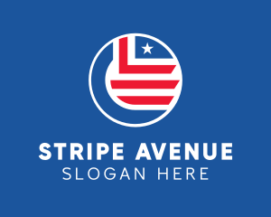 Star Stripes Patriotic Flag logo design