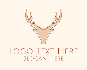 Deer - Monoline Deer Head logo design