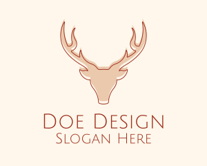 Doe - Monoline Deer Head logo design