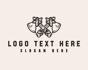 Heritage - Stone Age Axe Weapon logo design