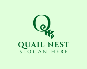 Eco Leaf Letter Q  logo design