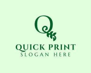 Eco Leaf Letter Q  logo design