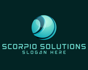 3D Digital Technology Globe logo design