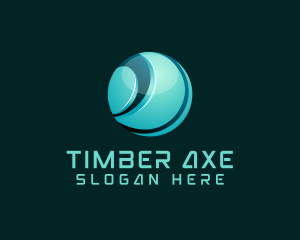 3D Digital Technology Globe logo design