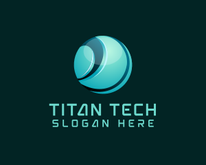 3D Digital Technology Globe logo design